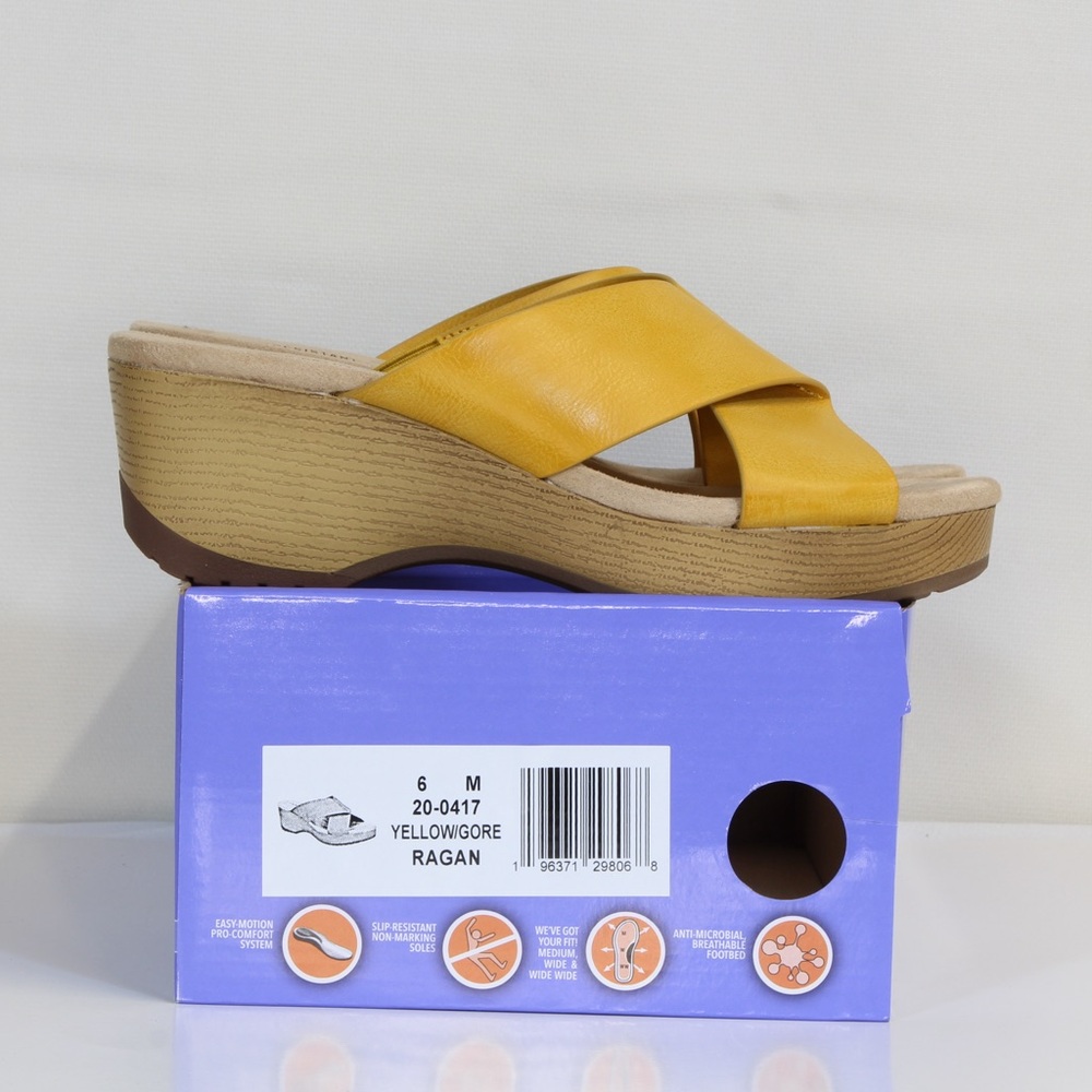 Easy Street Women's Easy Works Ragan Yellow Slip Resistant Round Toe Sandals - Picture 3 of 11